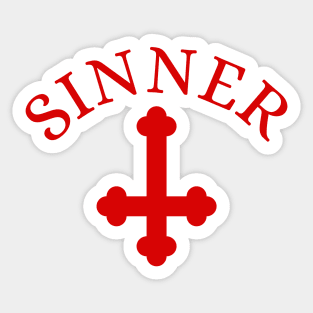 Sinner - inverted cross Sticker